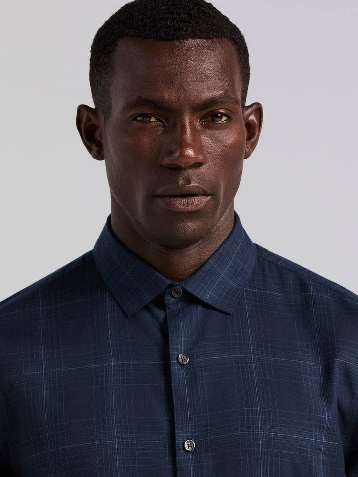 Plaid Tencel Shirt (Dark Sapphire) 