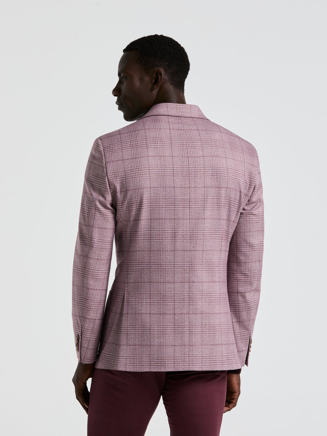 Plaid Print Sports Coat (Pink) 