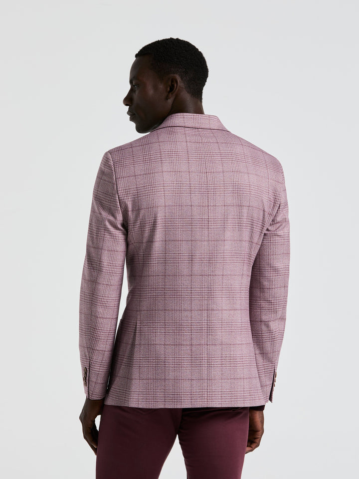 Plaid Print Sports Coat (Pink) 