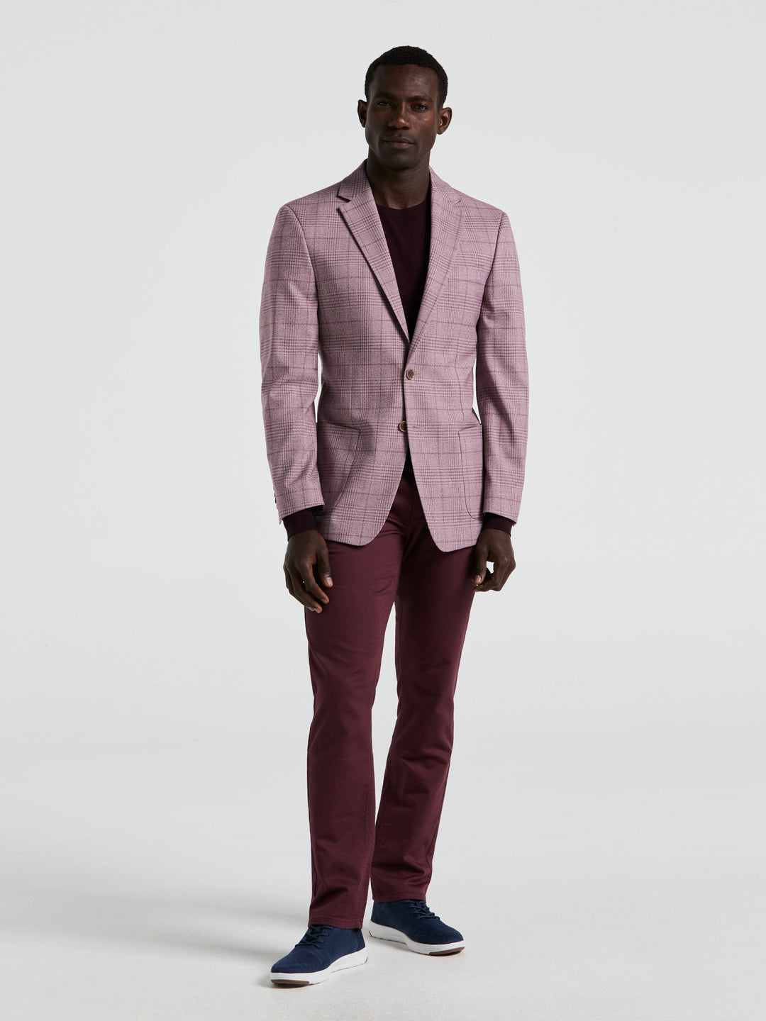 Plaid Print Sports Coat (Pink) 