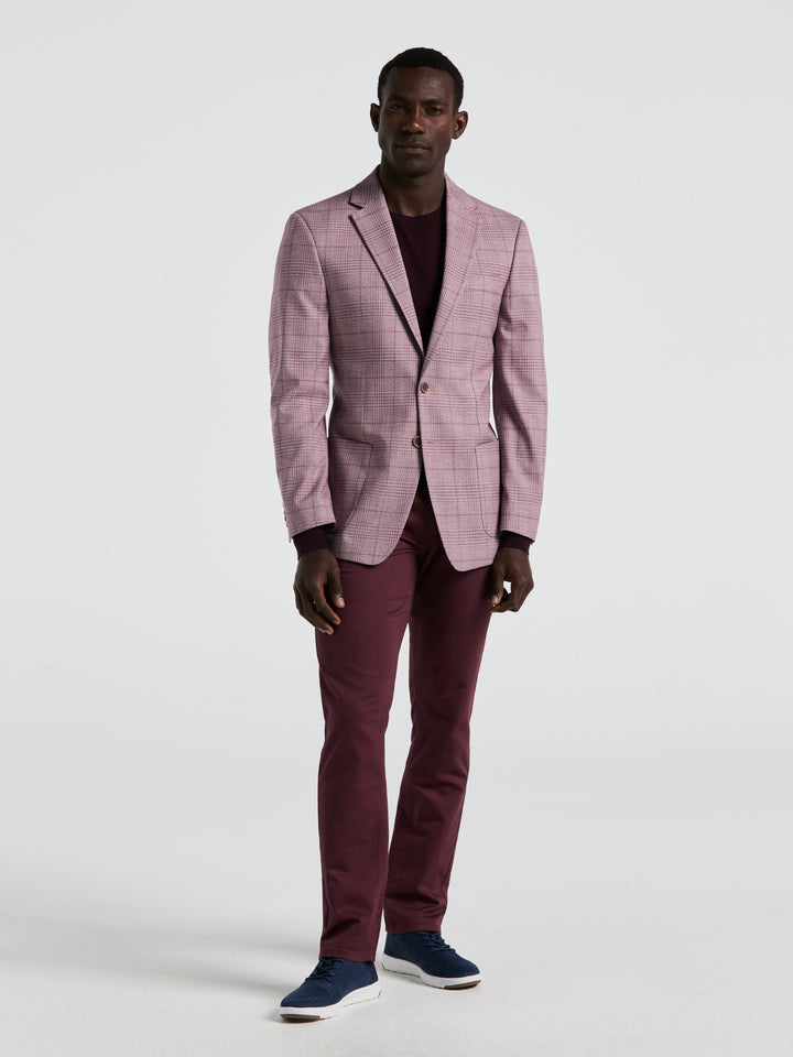 Plaid Print Sports Coat (Pink) 