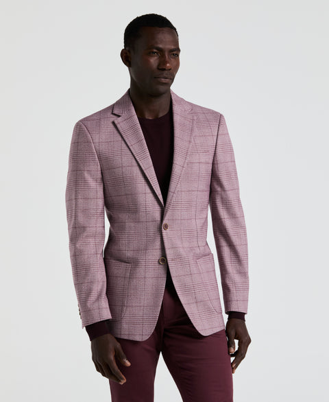 Plaid Print Sports Coat (Pink) 