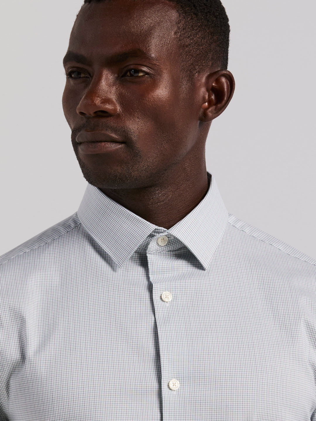 Plaid Slim Fit Poplin Shirt (Arctic) 