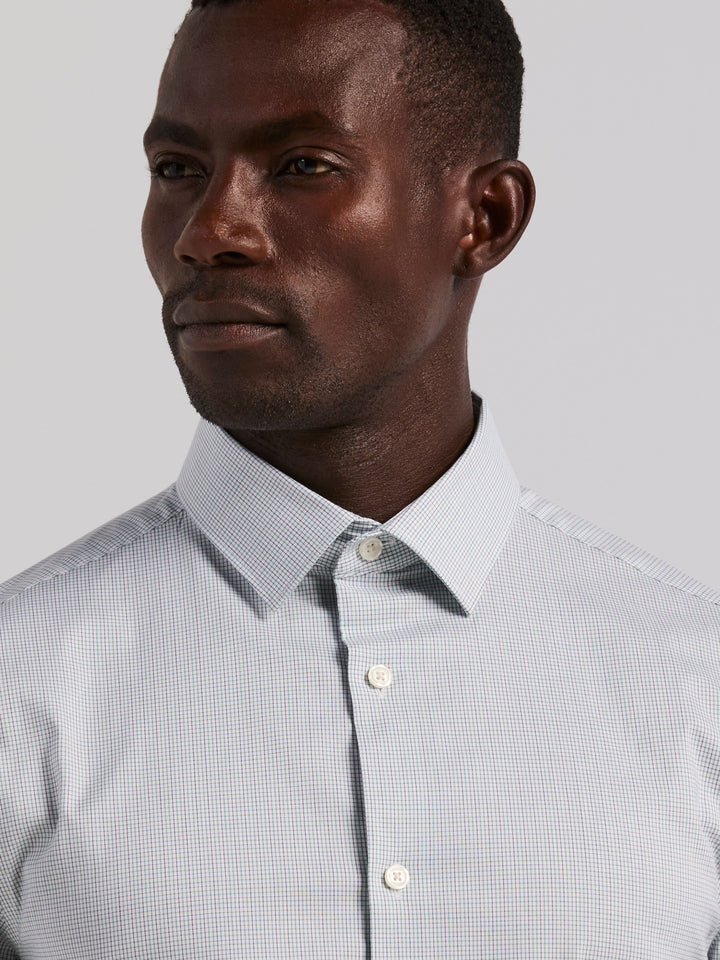 Plaid Slim Fit Poplin Shirt (Arctic) 