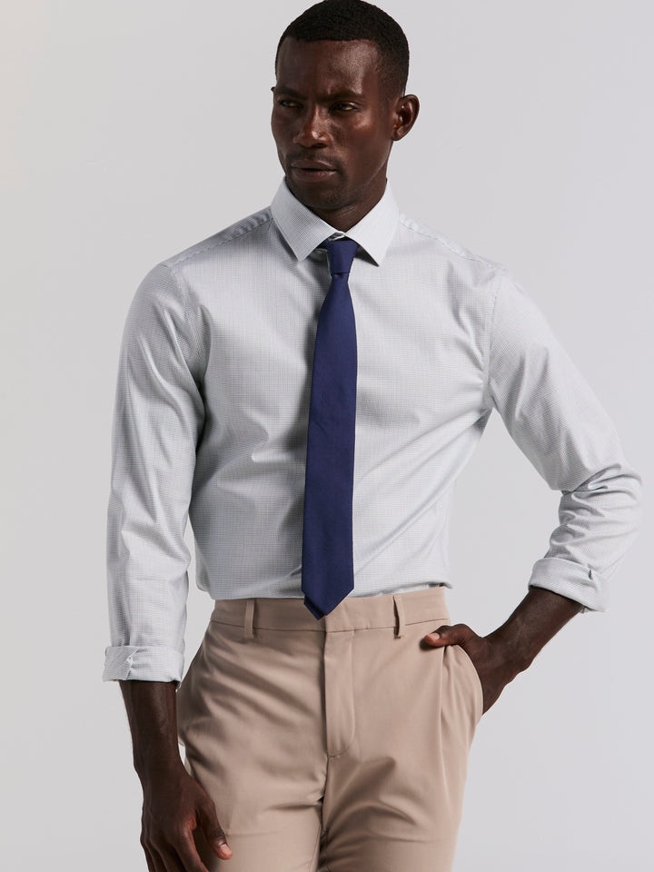 Plaid Slim Fit Poplin Shirt (Arctic) 
