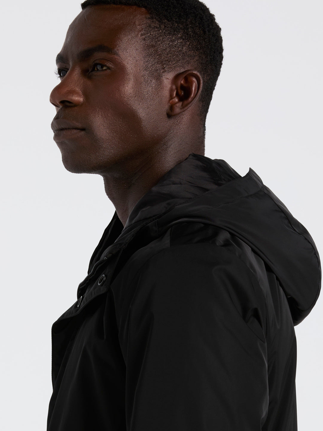 Plainweave Insulated Hooded Jacket (Black) 