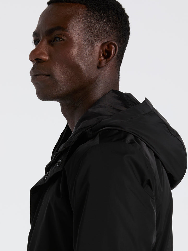 Plainweave Insulated Hooded Jacket (Black) 