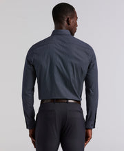Polka Dot Print Long Sleeve Slim Fit Shirt (Dark Sapphire) 