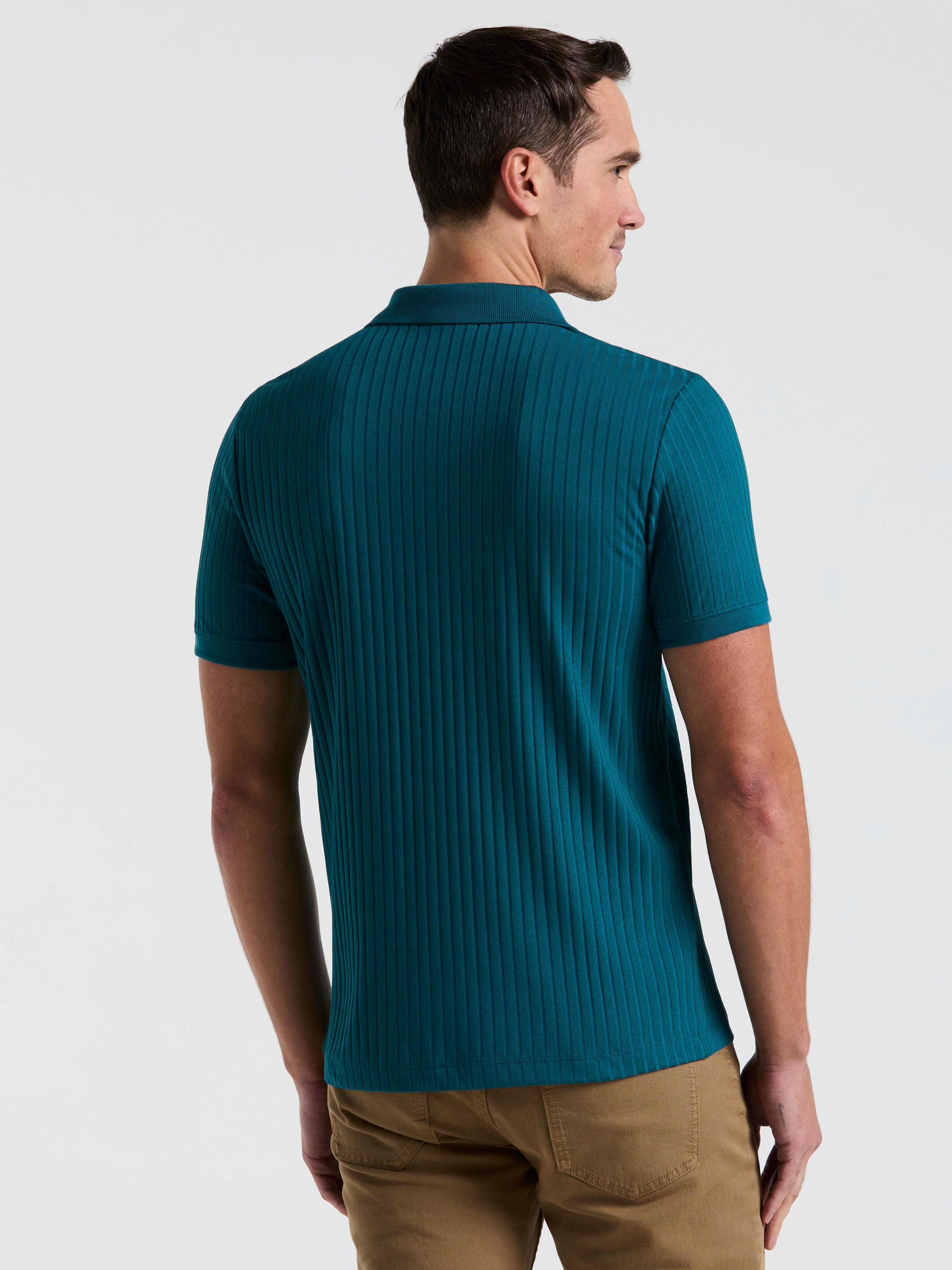 Quarter Zip Ribbed Polo – Perry Ellis