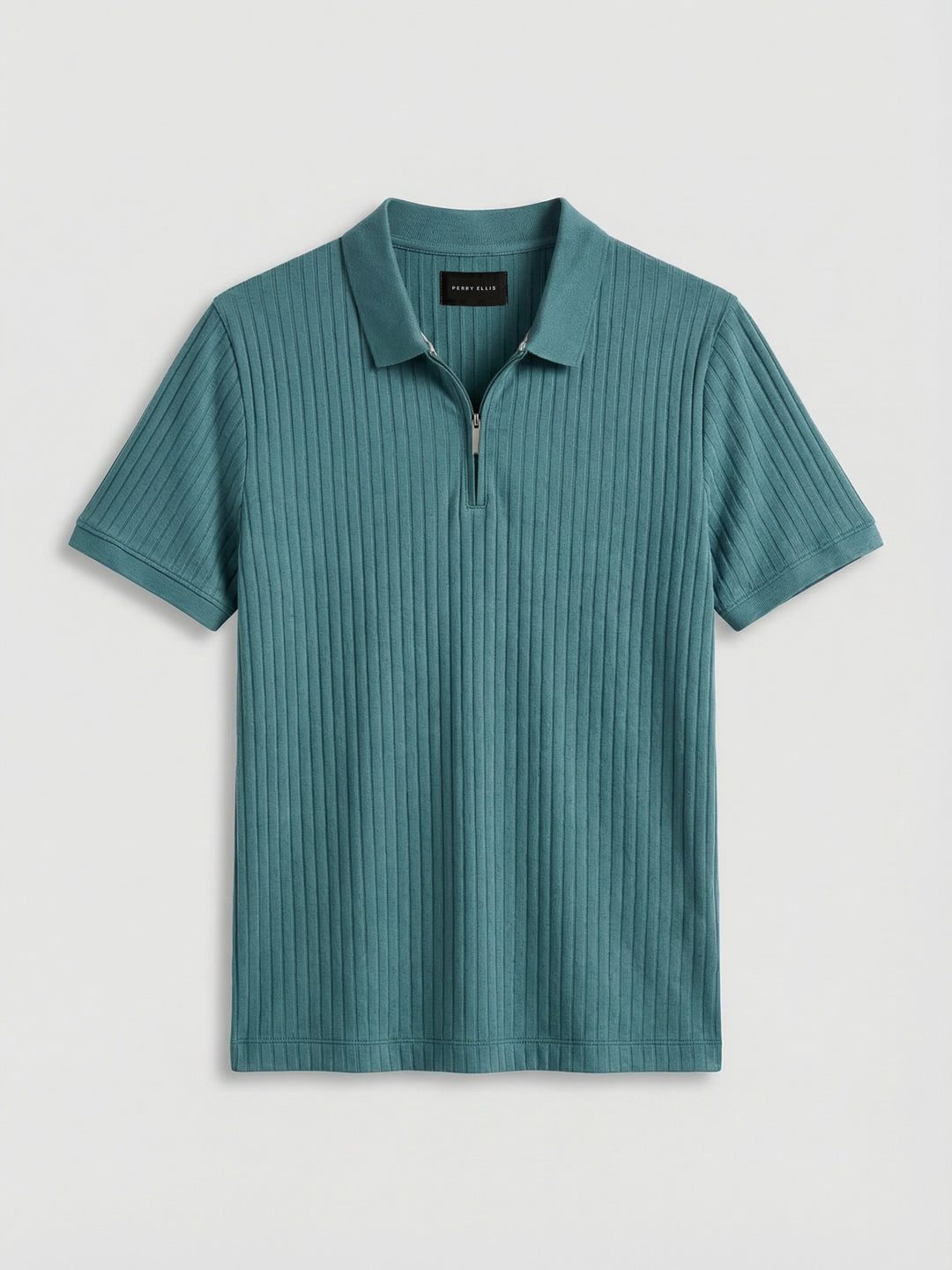 Quarter Zip Ribbed Polo (Hydro) 