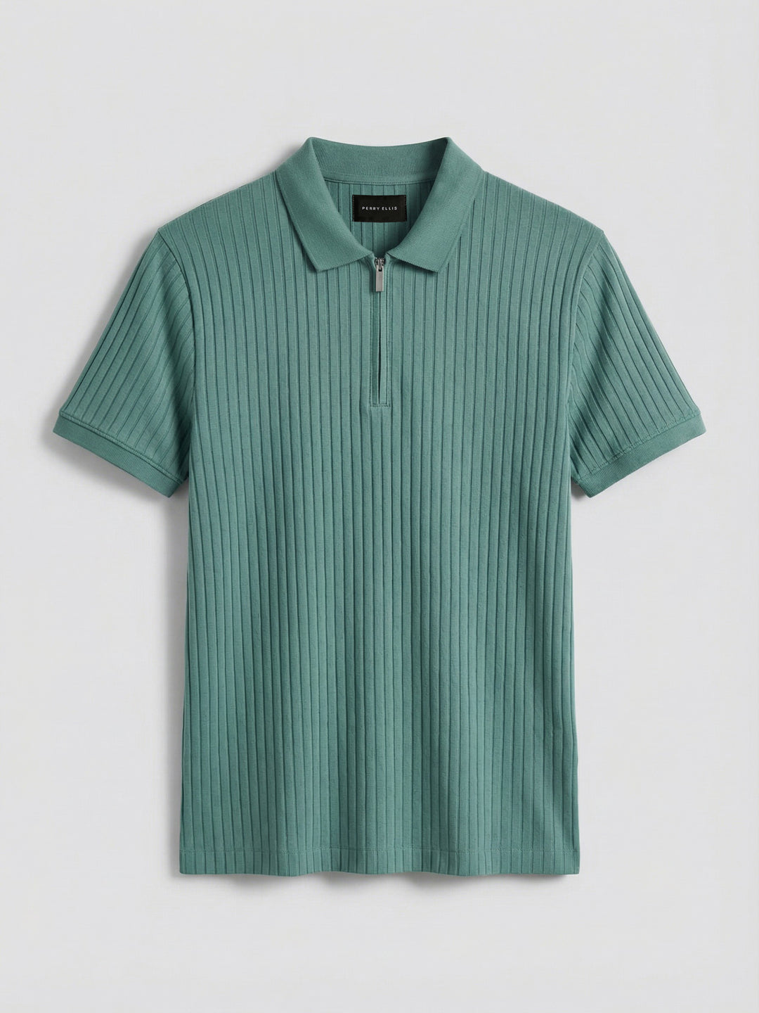 Quarter Zip Ribbed Polo (Sea Pine) 