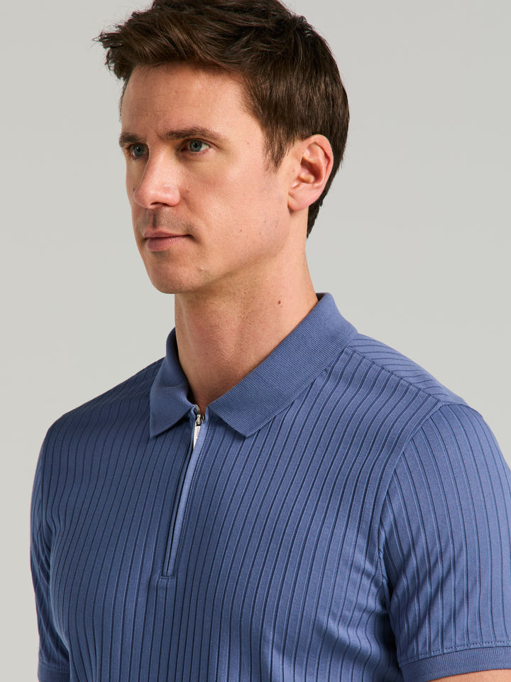Quarter Zip Ribbed Polo