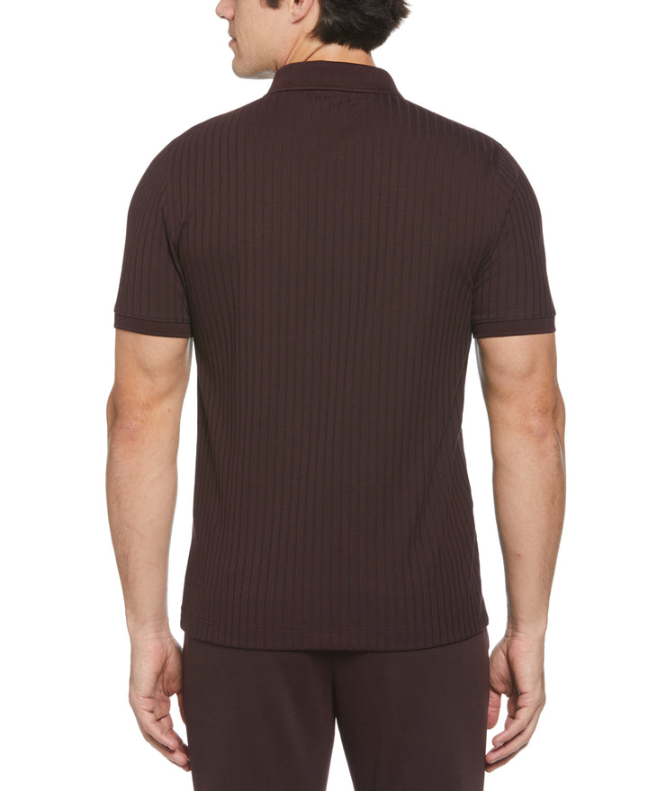 Quarter Zip Ribbed Polo (Port) 