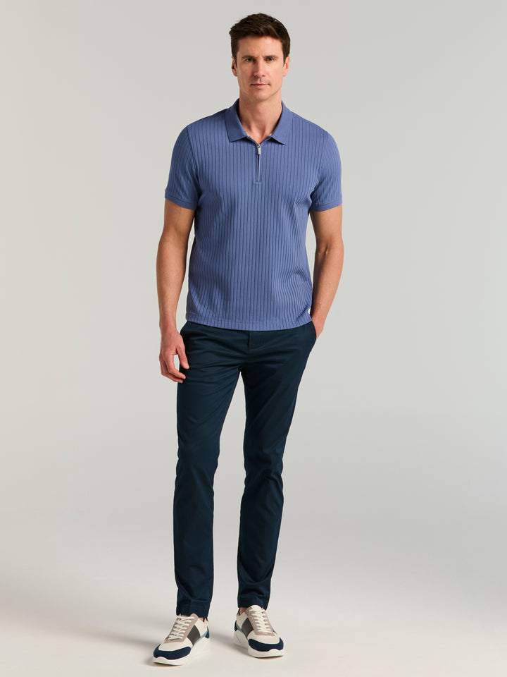 Quarter Zip Ribbed Polo