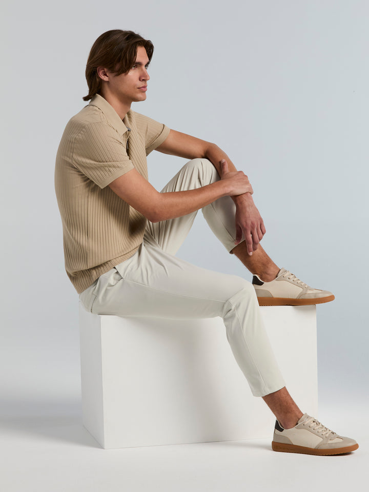 Quarter Zip Ribbed Polo (Trench Coat) 
