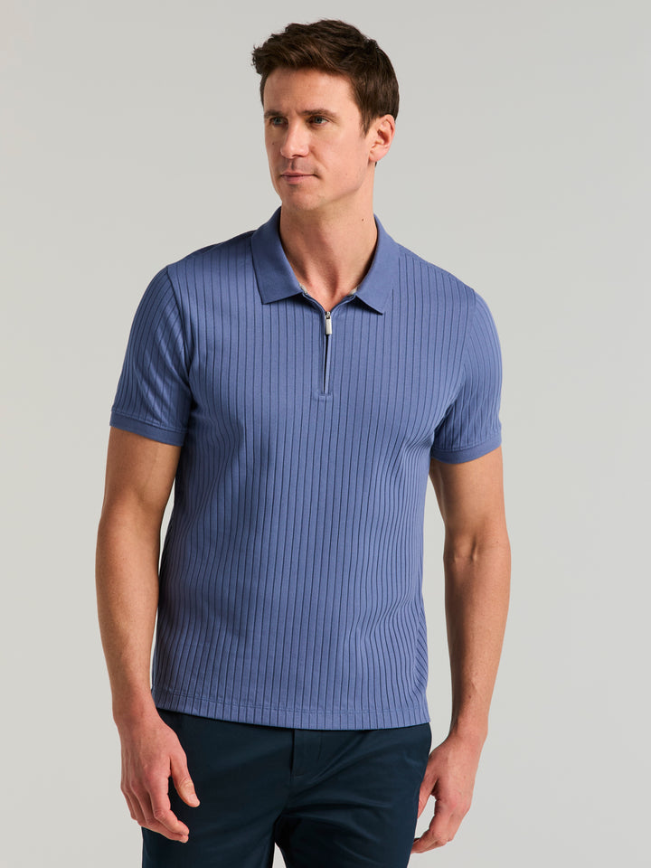 Quarter Zip Ribbed Polo