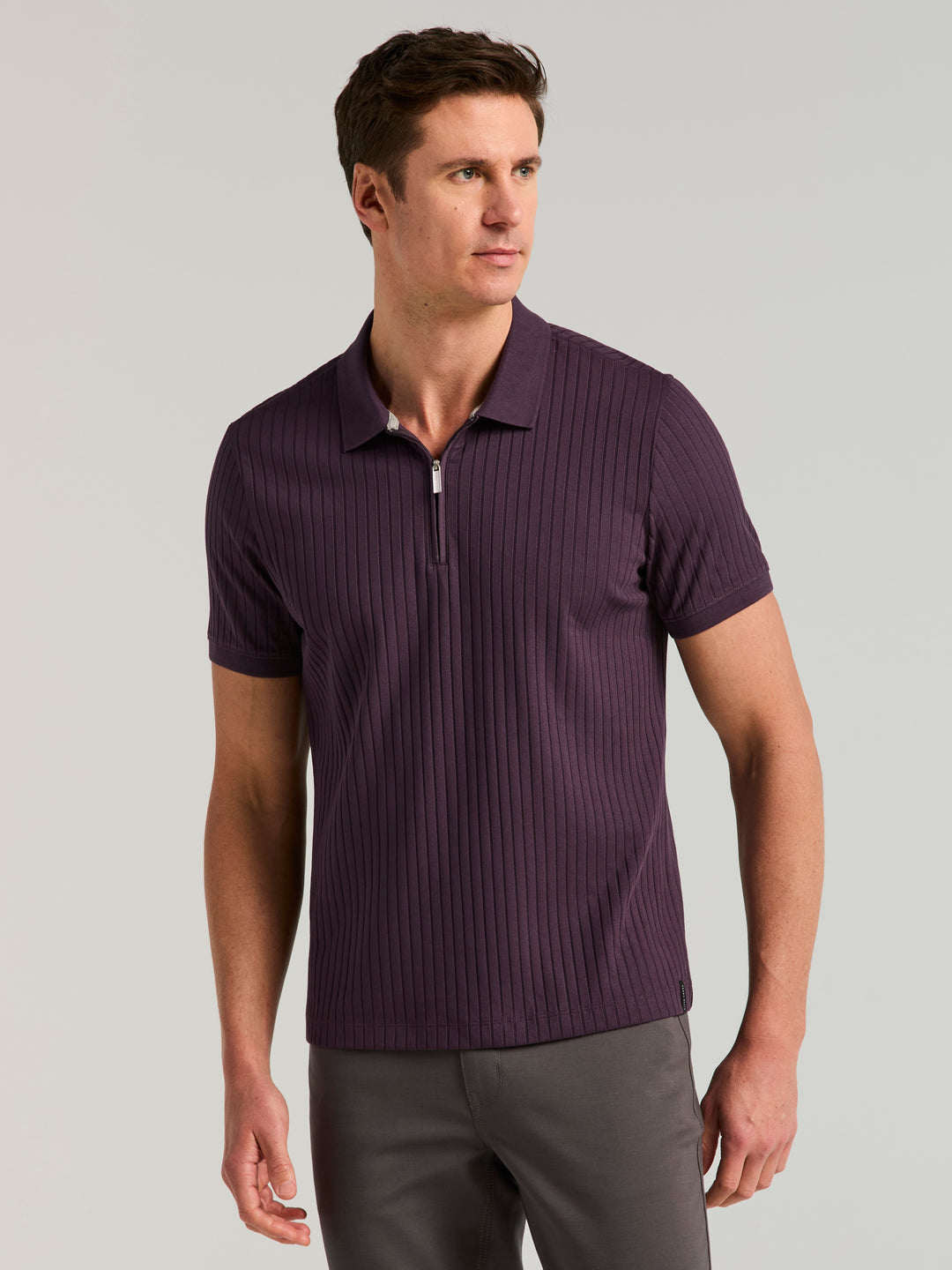 Quarter Zip Ribbed Polo