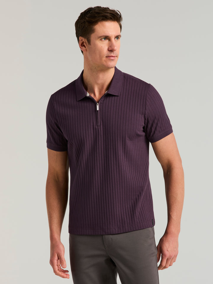 Quarter Zip Ribbed Polo