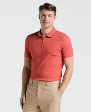 Quarter Zip Ribbed Polo (Burnt Sienna) 