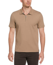 Quarter Zip Ribbed Polo (Desert Taupe) 