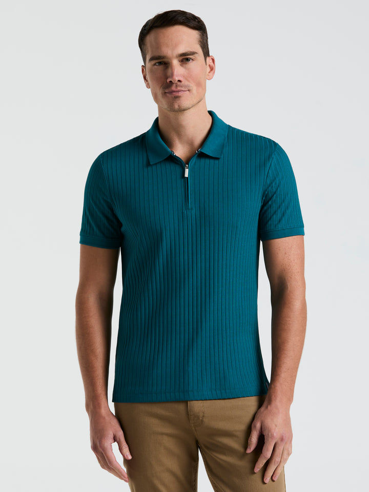 Quarter Zip Ribbed Polo (Gulf Coast) 
