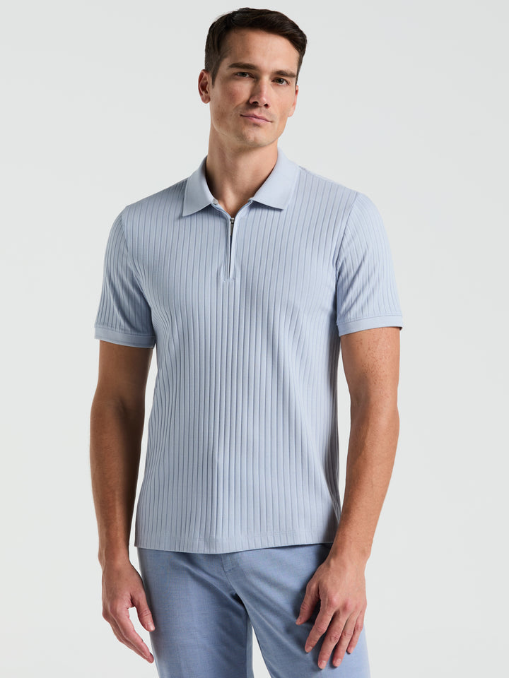 Quarter Zip Ribbed Polo (Kentucky Blue) 