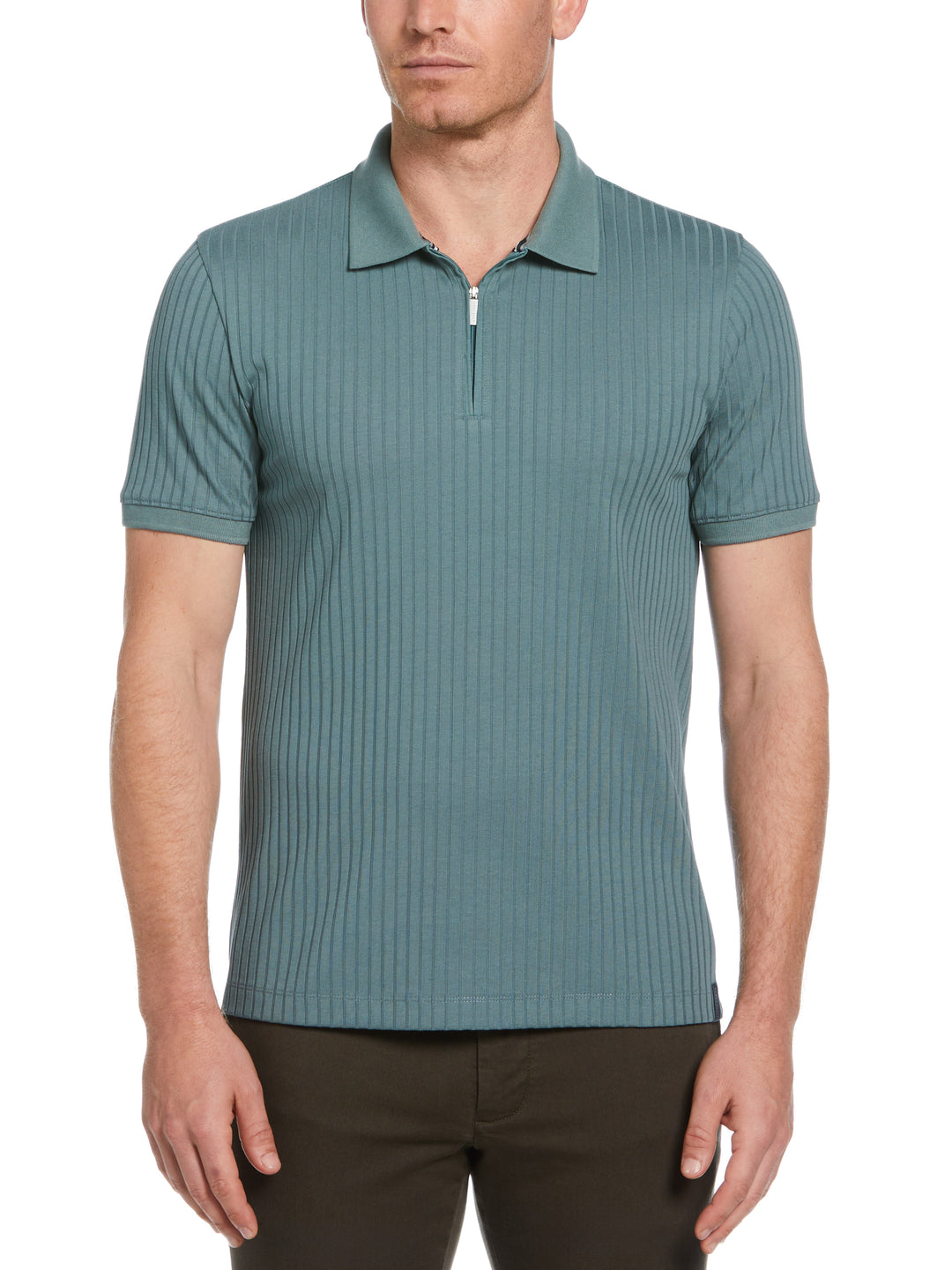 Quarter Zip Ribbed Polo (North Atlantic) 