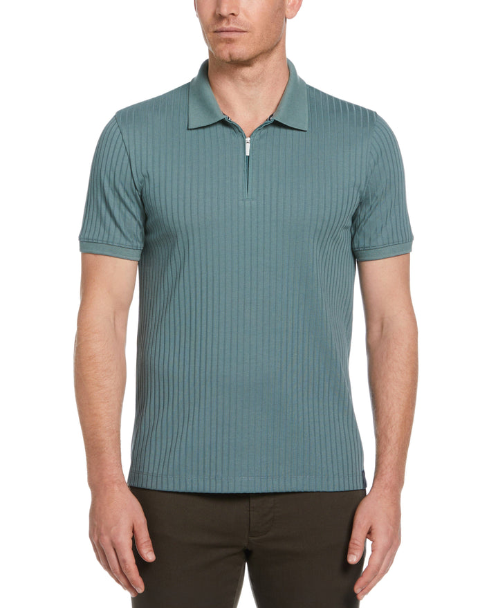 Quarter Zip Ribbed Polo (North Atlantic) 