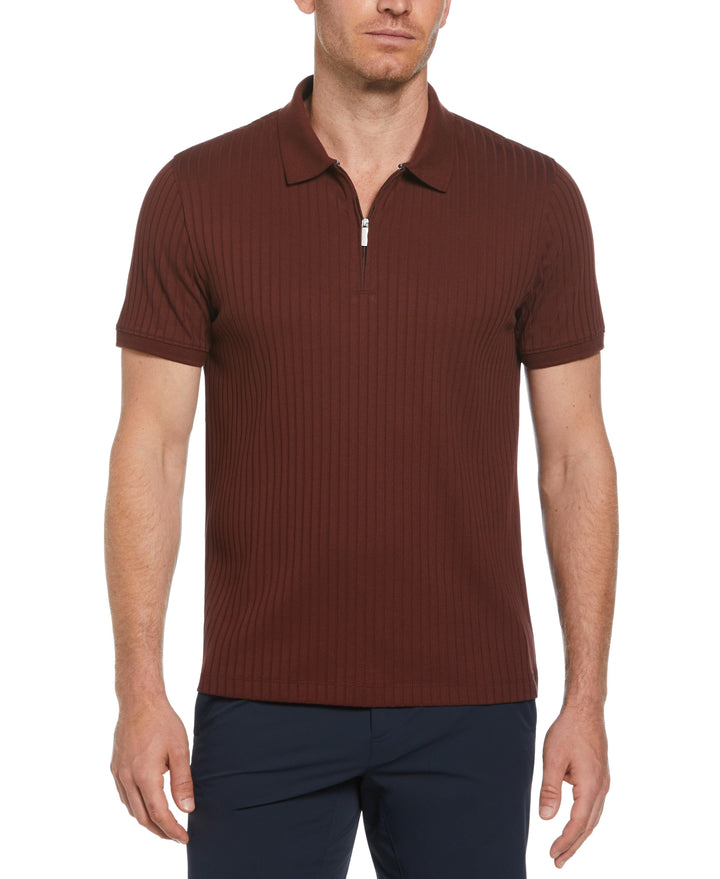 Perry Ellis men's short sleeve polo shirt with ribbed collar