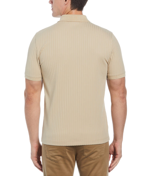 Quarter Zip Ribbed Polo (White Pepper) 