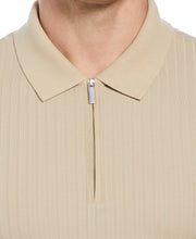 Quarter Zip Ribbed Polo (White Pepper) 