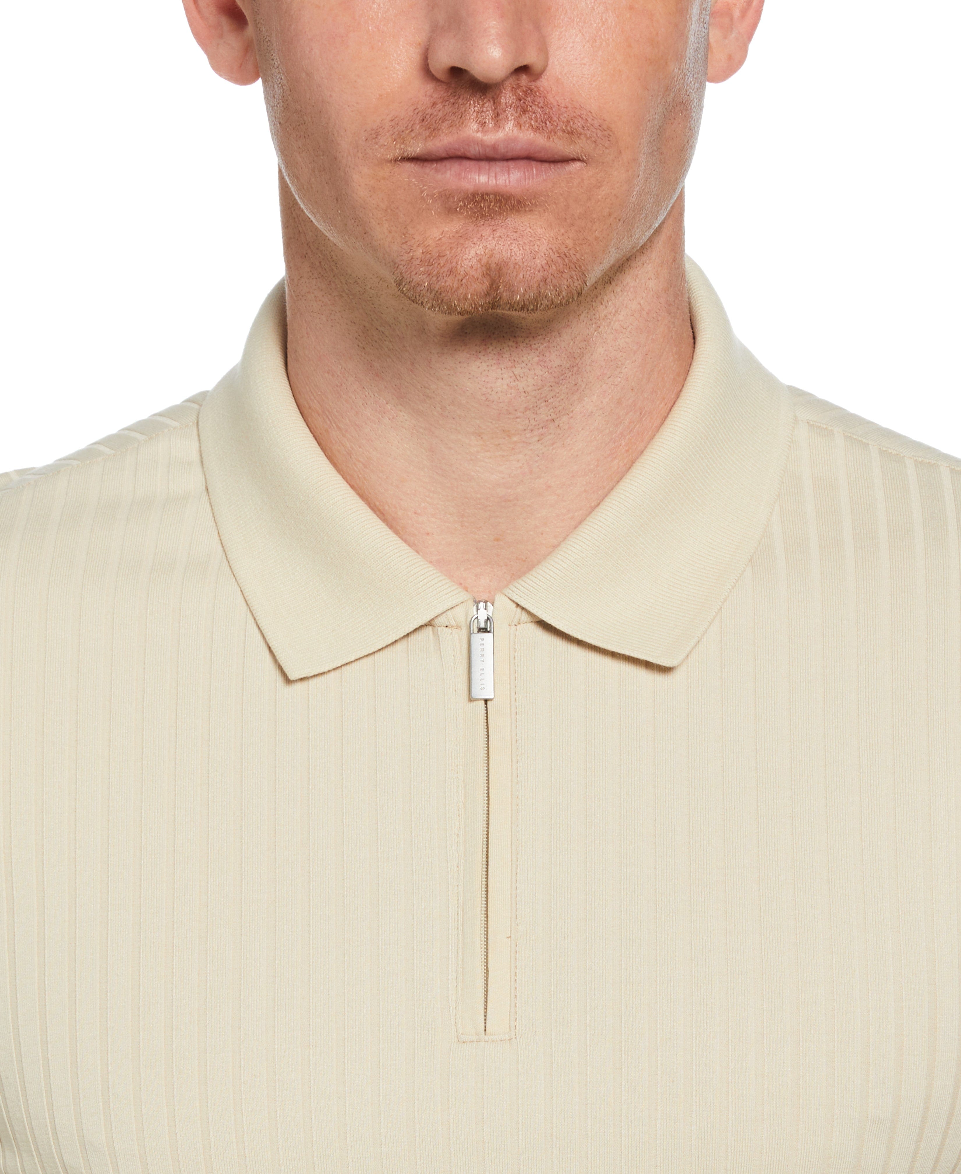 Perry Ellis men's short sleeve polo shirt with ribbed collar