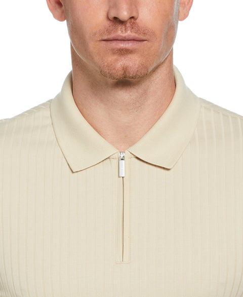 Quarter Zip Ribbed Polo (Castle Wall) 