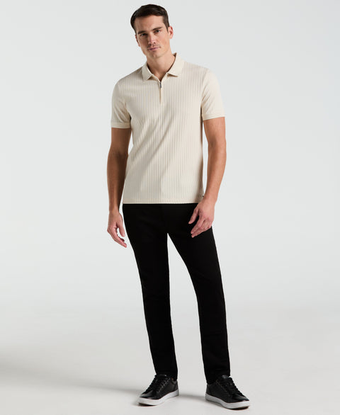 Quarter Zip Ribbed Polo (Birch) 
