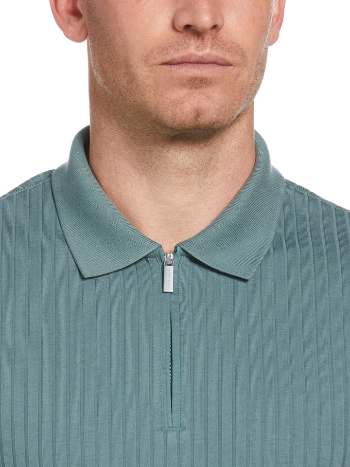 Quarter Zip Ribbed Polo (North Atlantic) 