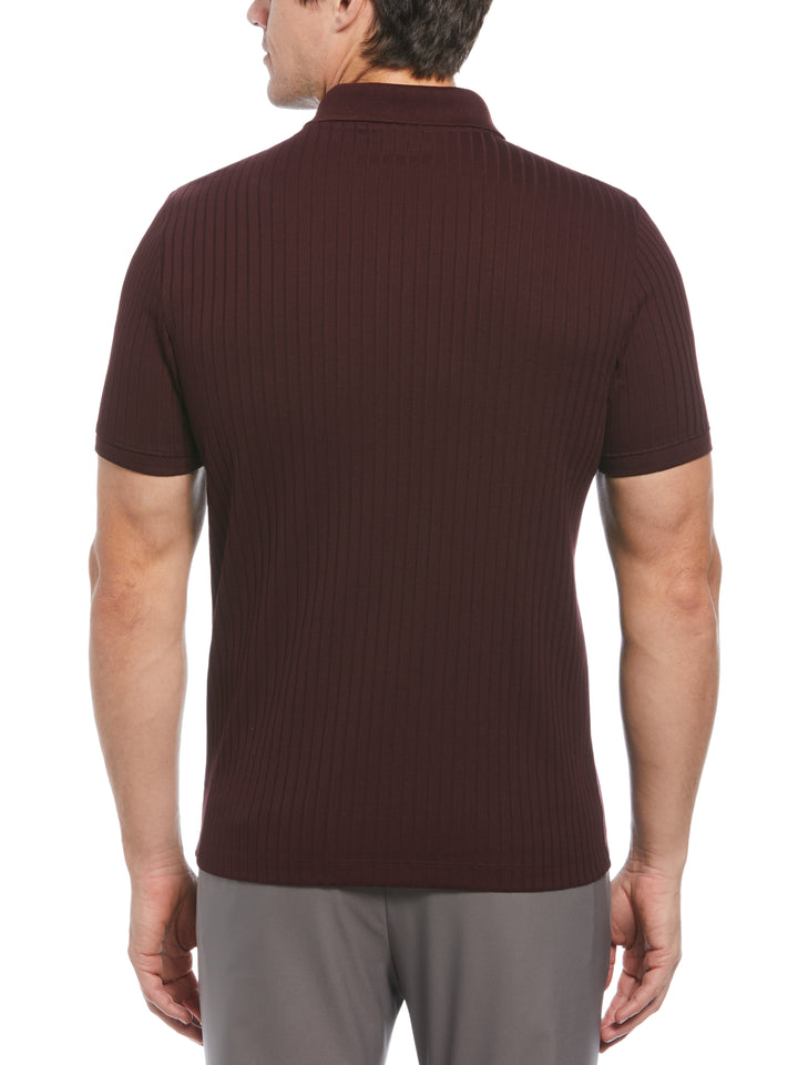 Quarter Zip Ribbed Polo (Port) 