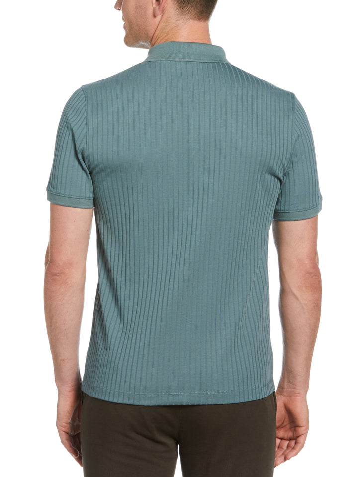 Quarter Zip Ribbed Polo (North Atlantic) 