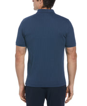Quarter Zip Ribbed Polo (Dark Denim) 