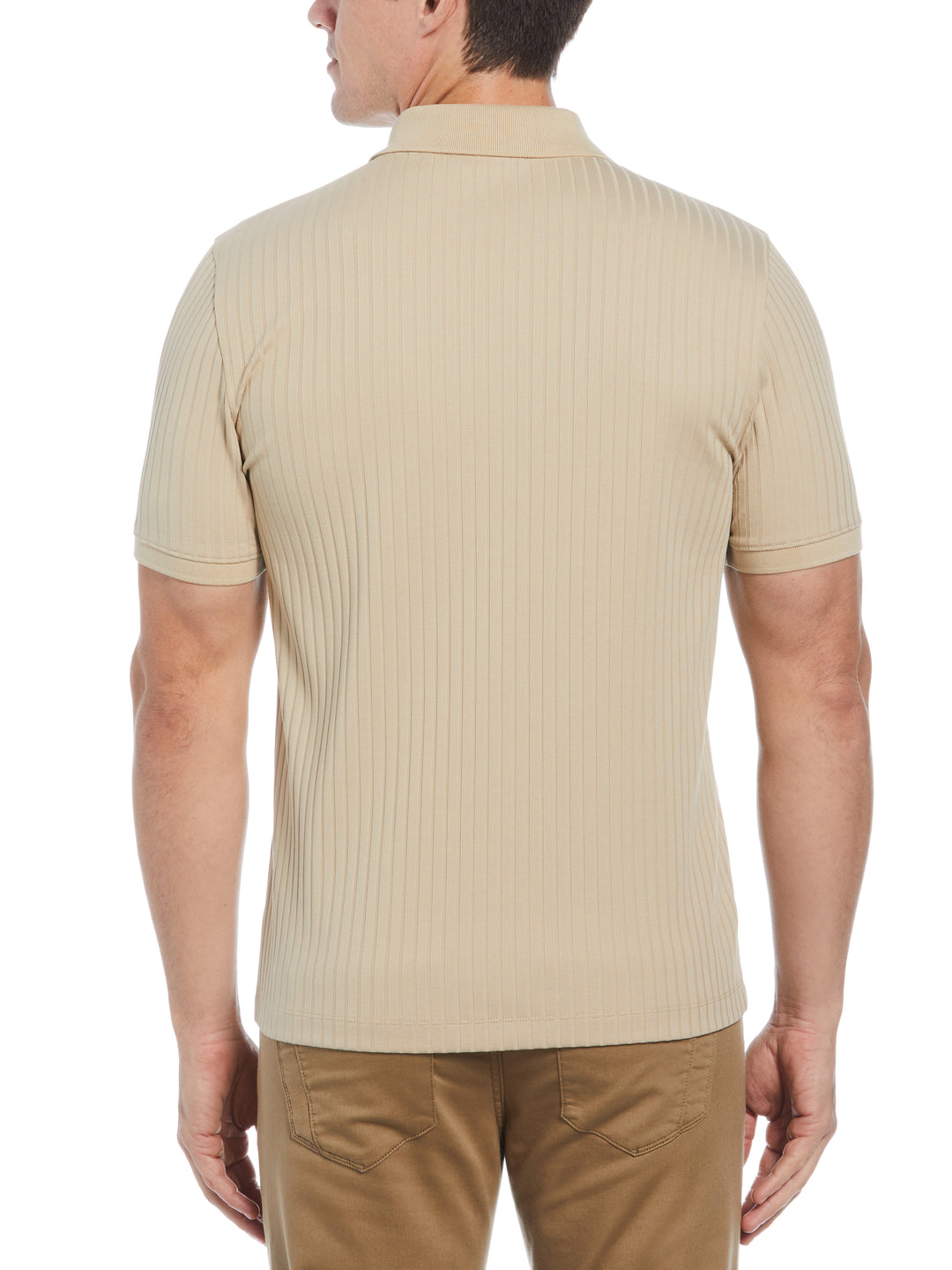 Quarter Zip Ribbed Polo (White Pepper) 