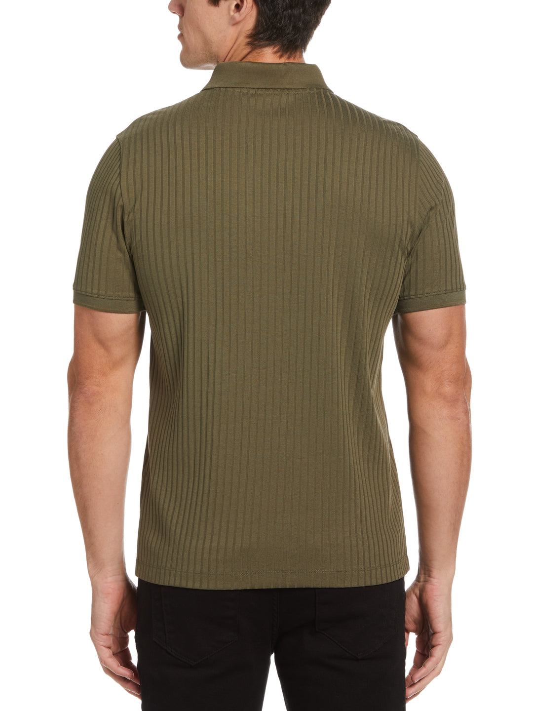 Quarter Zip Ribbed Polo (Beetle) 