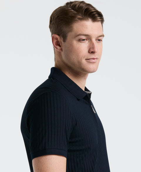 Quarter Zip Ribbed Polo