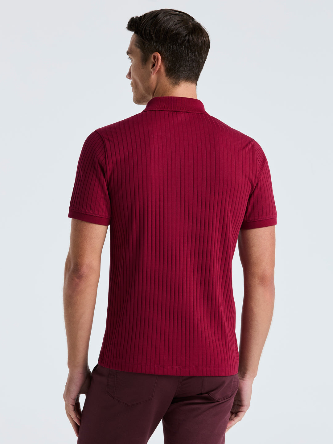 Quarter Zip Ribbed Polo (Rumba Red) 
