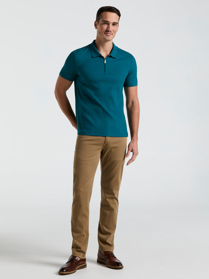 Quarter Zip Ribbed Polo (Gulf Coast) 