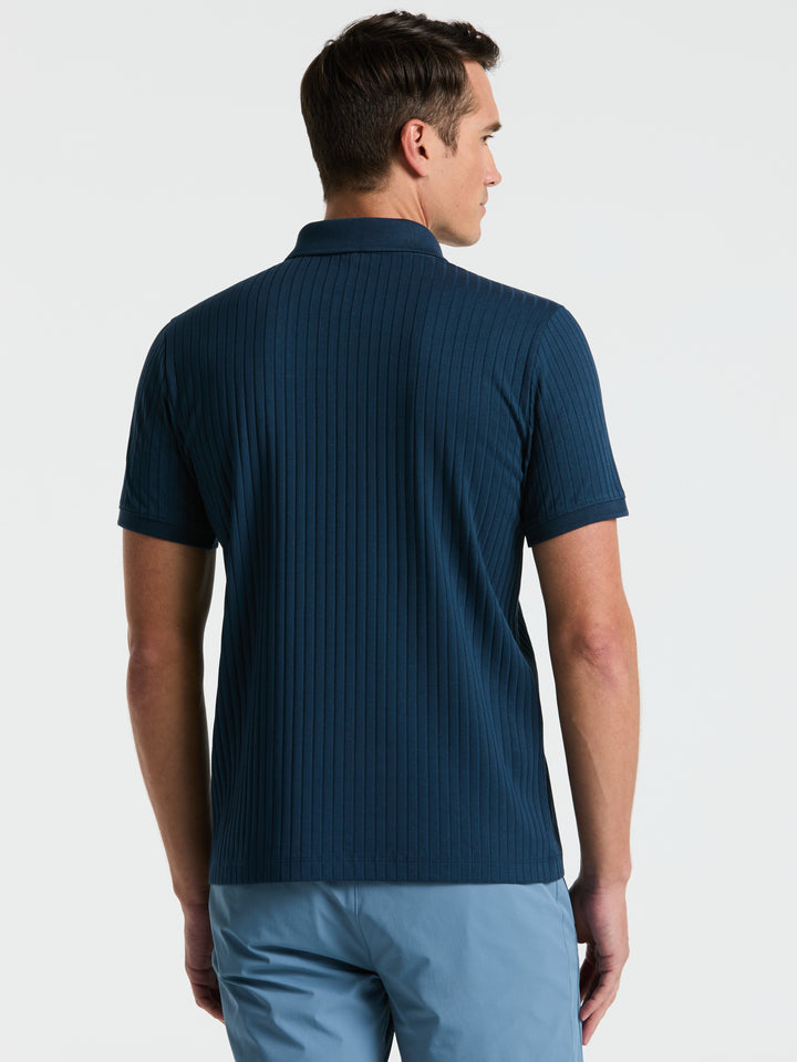 Quarter Zip Ribbed Polo (Moonlight Ocean) 