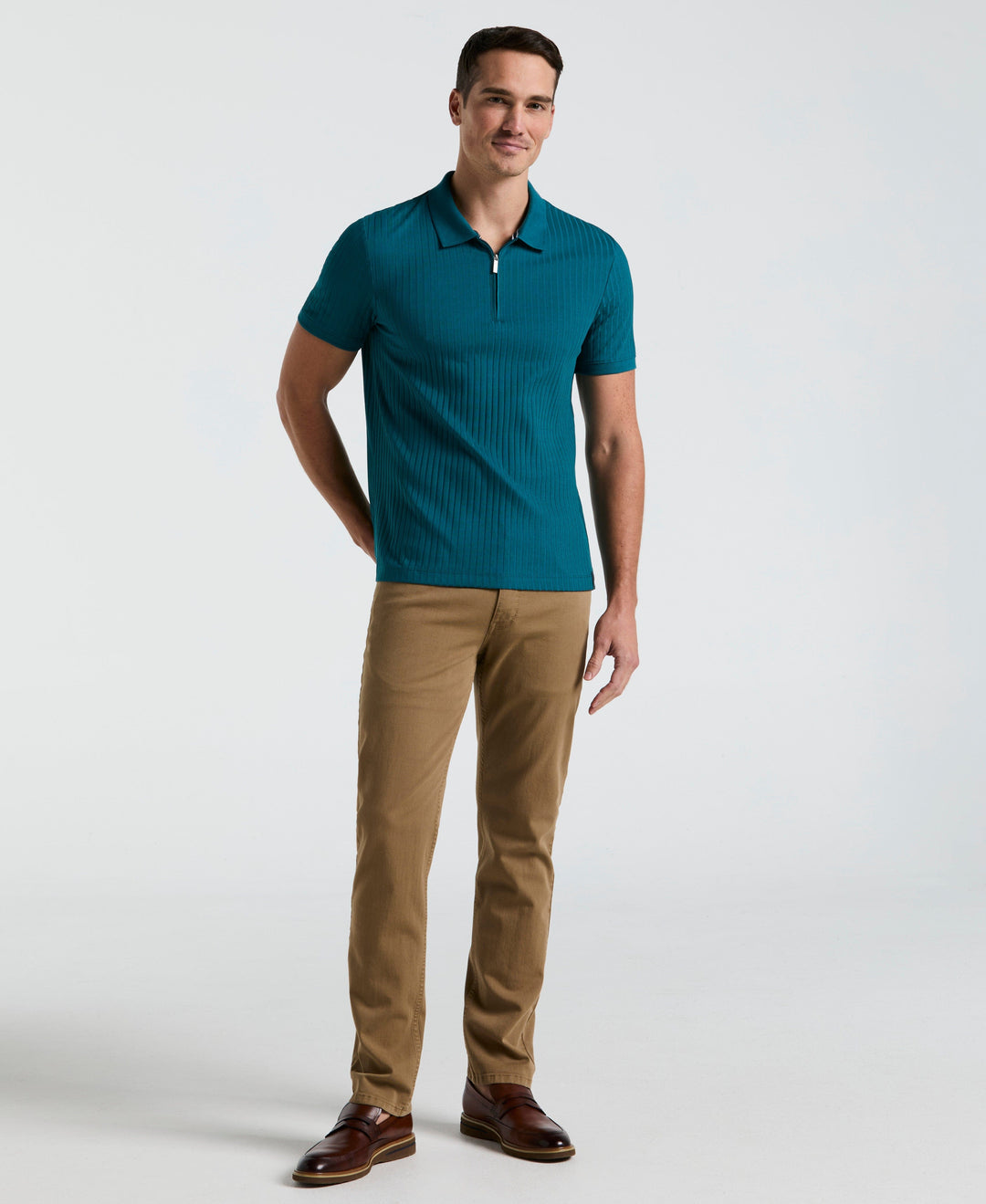 Quarter Zip Ribbed Polo (Gulf Coast) 