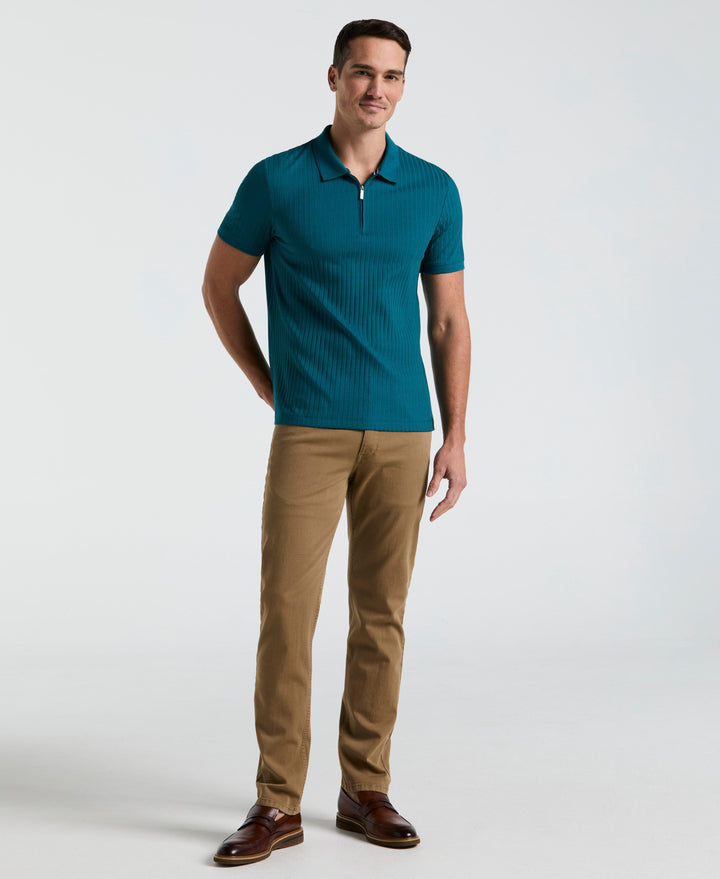 Quarter Zip Ribbed Polo (Gulf Coast) 