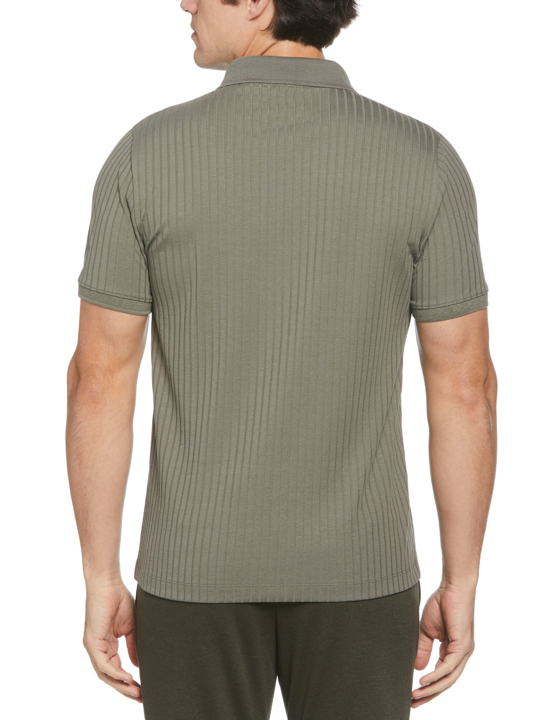 Quarter Zip Ribbed Polo (Mulled Basil) 