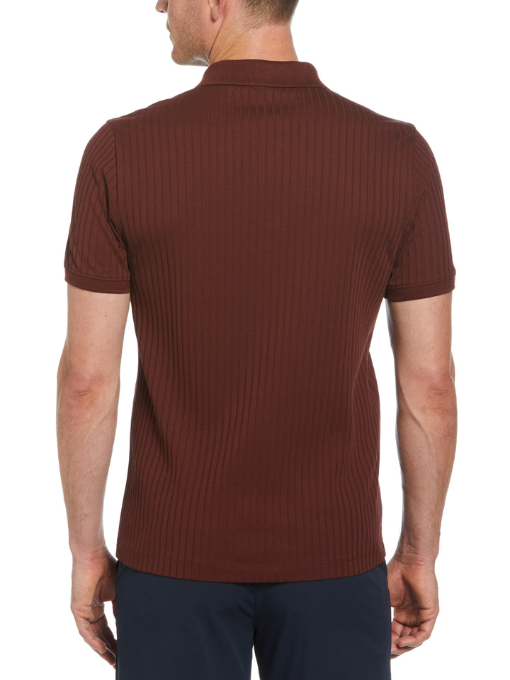 Quarter Zip Ribbed Polo (Rum Raisin) 