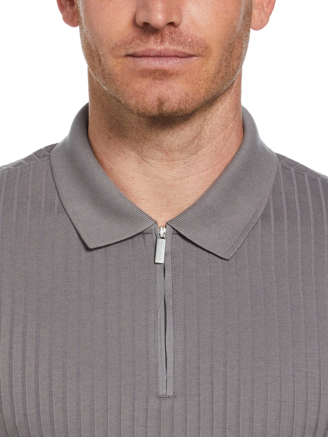 Quarter Zip Ribbed Polo (Quiet Shade) 