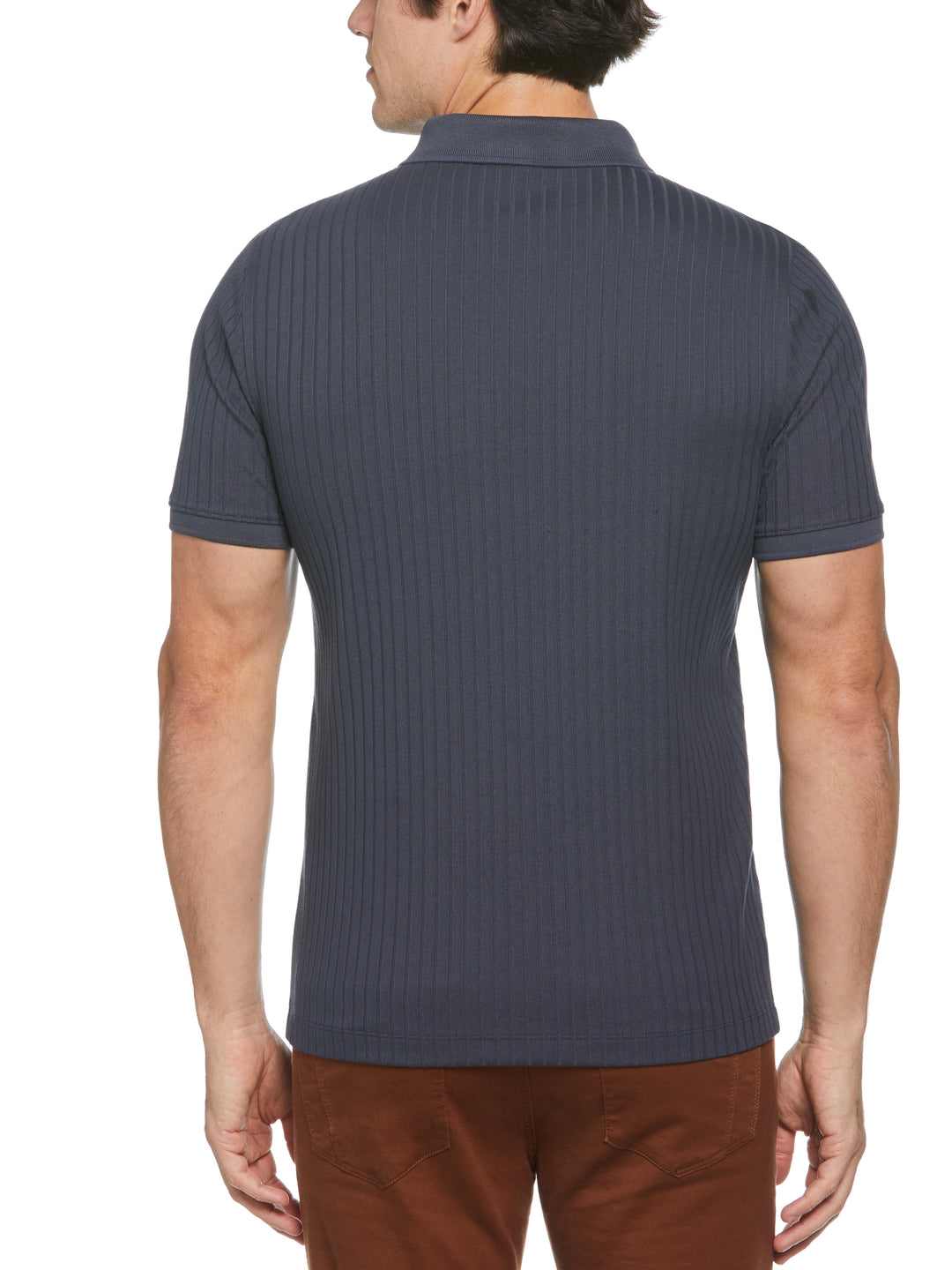 Quarter Zip Ribbed Polo (India Ink) 